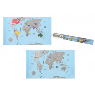 Traveler's map in a cardboard box - scratch off visited places (88 x 52cm)