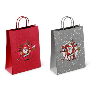 Paper Gift Bag "Crazy Santa" (25x8.5x34.5cm)