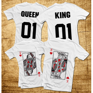 T-shirt set "King & Queen"  with print on the front and back