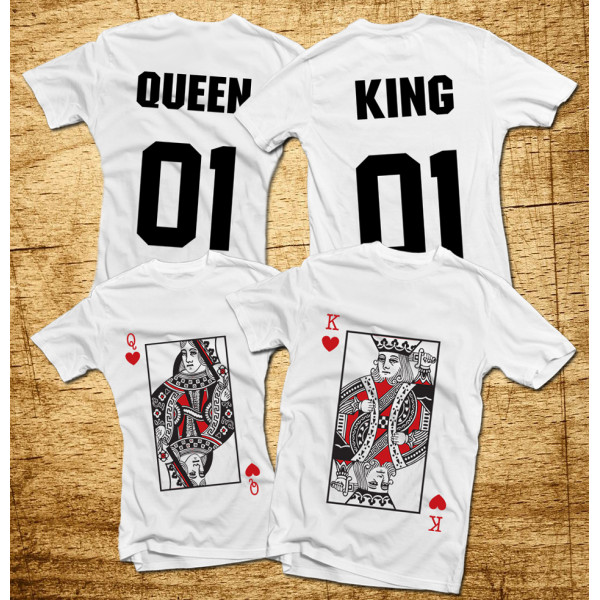 T-shirt set "King & Queen"  with print on the front and back T-shirt set "King & Queen"  with print on the front and back