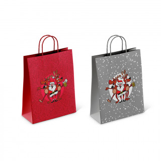 Paper Gift Bag "Crazy Santa" (18x8x23cm)
