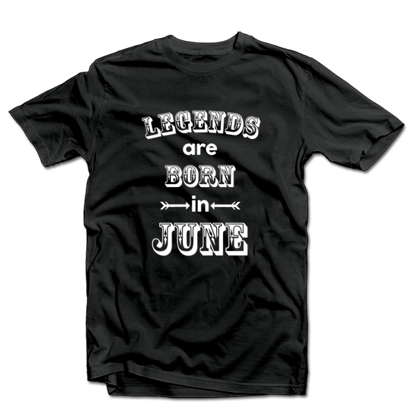 T-shirt "Legends are born" with your selected month