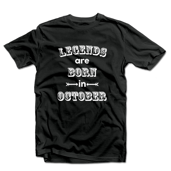 T-shirt "Legends are born" with your selected month