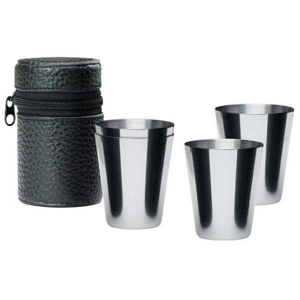 Shot Glass Set in Faux Leather Case (4 pcs.)