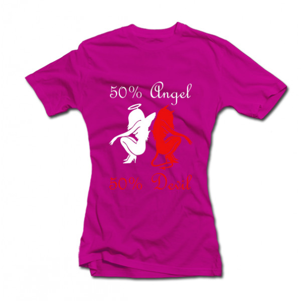 Women's T-shirt "50% angel, 50% devil" Women's T-shirt "50% angel, 50% devil"