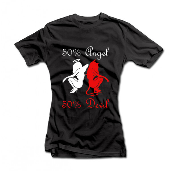 Women's T-shirt "50% angel, 50% devil" Women's T-shirt "50% angel, 50% devil"
