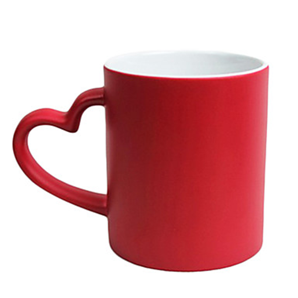 Magic red mug "Heart" with your chosen photo