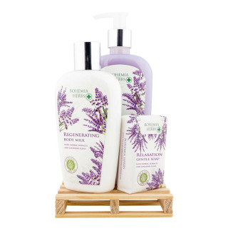Cosmetic gift set "Lavender SPA" (liquid soap 300ml + body lotion 250ml + soap 100g)
