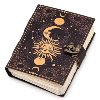 Leather Notebook "Sun and Moon"