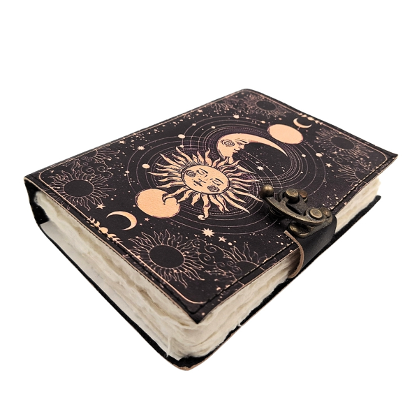 Leather Notebook "Sun and Moon"