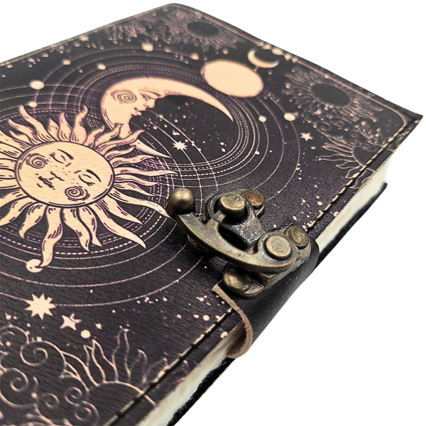 Leather Notebook "Sun and Moon"