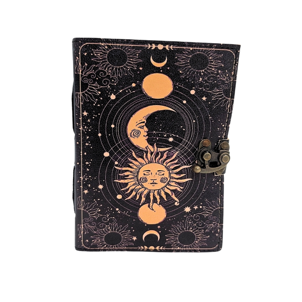 Leather Notebook "Sun and Moon"