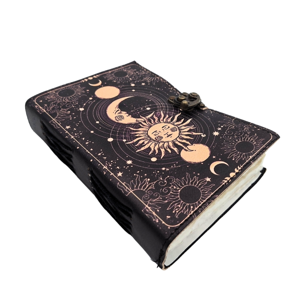 Leather Notebook "Sun and Moon"