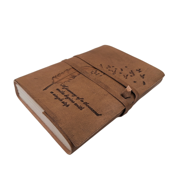 Leather Notebook "The Journey Begins Here"