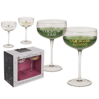Cocktail Glass Set "Cocktail King & Queen" Cocktail Glass Set "Cocktail King & Queen"