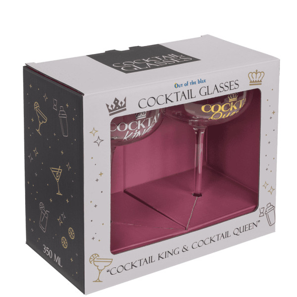 Cocktail Glass Set "Cocktail King & Queen"