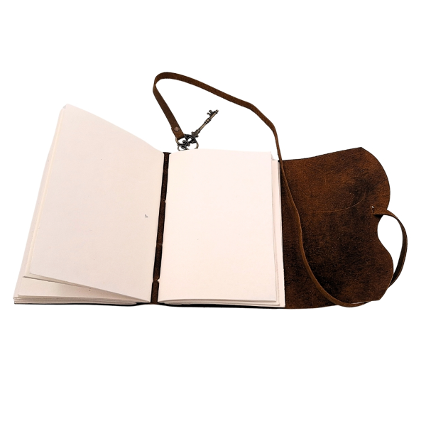 Vintage-Style Leather Notebook with a Key
