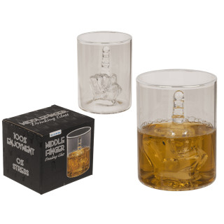 Whiskey glass „Middle Finger“, 350 ml