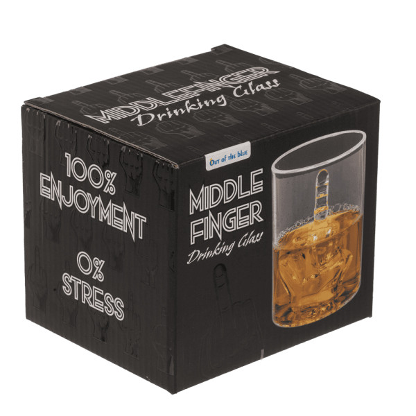 Whiskey glass „Middle Finger“, 350 ml