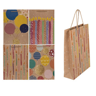 Paper gift bag "Balloons and candles" (34,5x25x8,5cm)