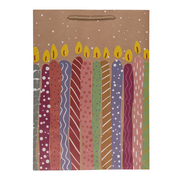 Paper gift bag "Balloons and candles" (34,5x25x8,5cm)