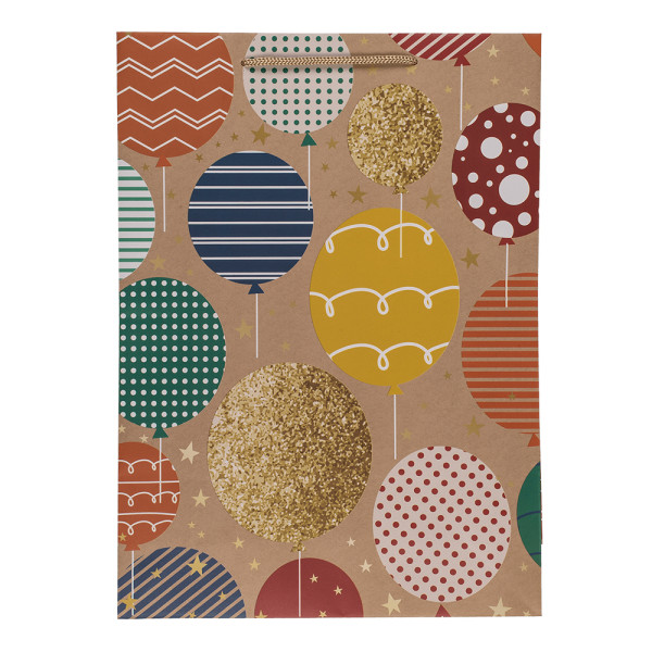Paper gift bag "Balloons and candles" (34,5x25x8,5cm)