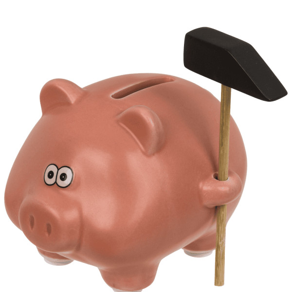 Piggy bank with hammer "Comic Piggy"