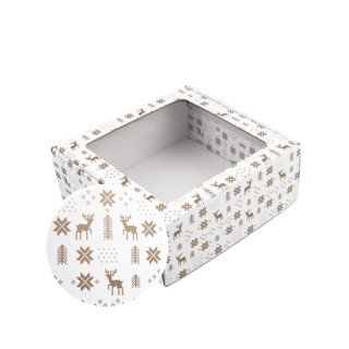 Square gift box, Christmas, 220x220x90mm Square gift box, Christmas, 220x220x90mm