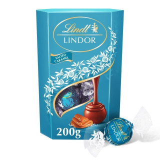 LINDT LINDOR milk chocolate truffles with salted caramel, 200g