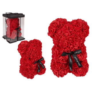 Rose Bear, Red (25 cm)