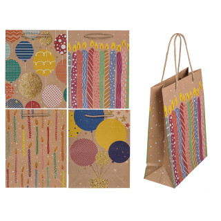 Paper gift bag "Balloons and candles" (23x18x8cm)