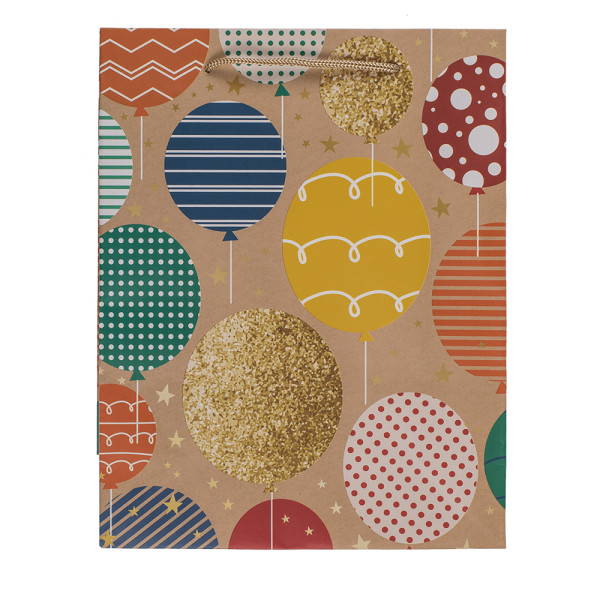 Paper gift bag "Balloons and candles" (23x18x8cm)