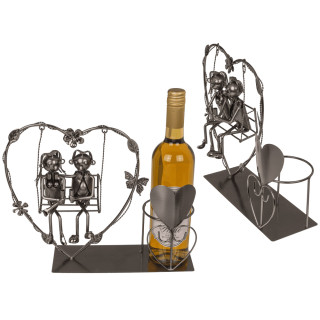 Metal Bottle Holder "Couple on a Swing"