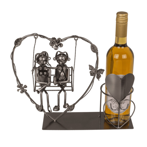 Metal Bottle Holder "Couple on a Swing" Metal Bottle Holder "Couple on a Swing"