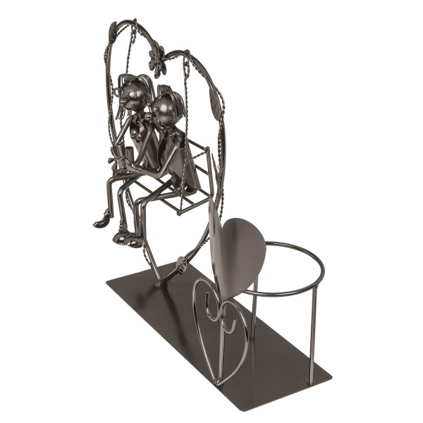 Metal Bottle Holder "Couple on a Swing" Metal Bottle Holder "Couple on a Swing"