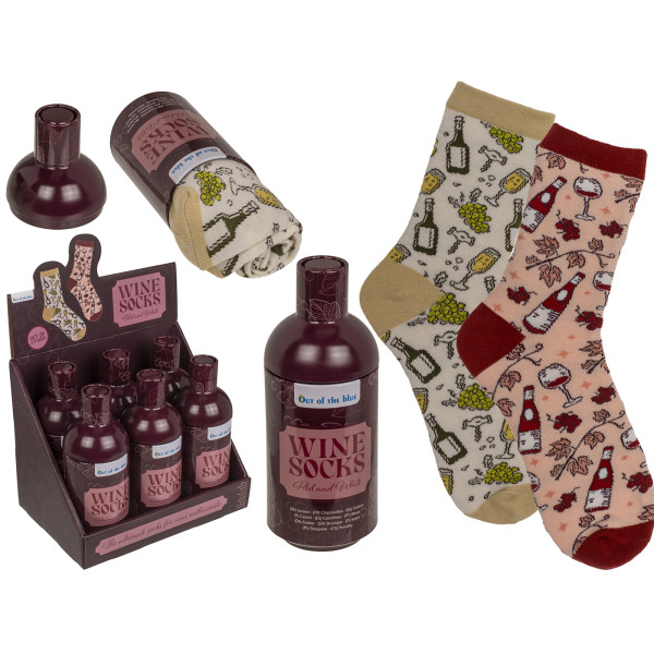 Red and white wine socks, 2 pairs