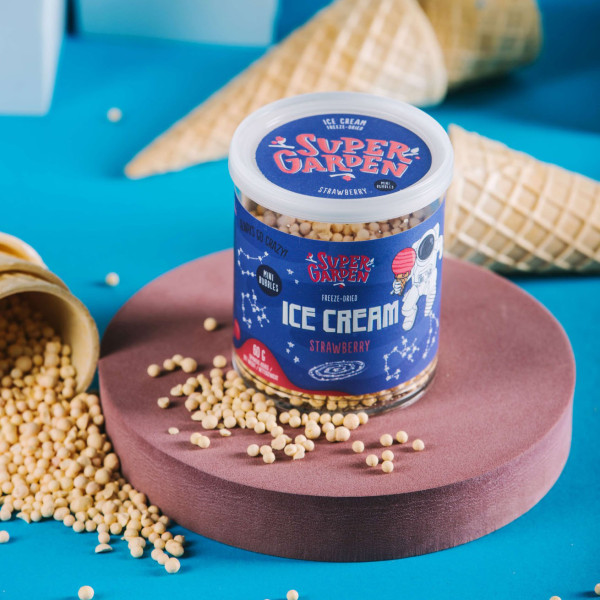 SUPER GARDEN freeze-dried strawberry-flavored mini ice cream balls, 60g