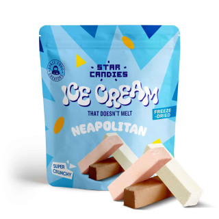 STAR CANDIES freeze-dried ice cream NEAPOLITAN (vanilla, chocolate, strawberry), 16 g