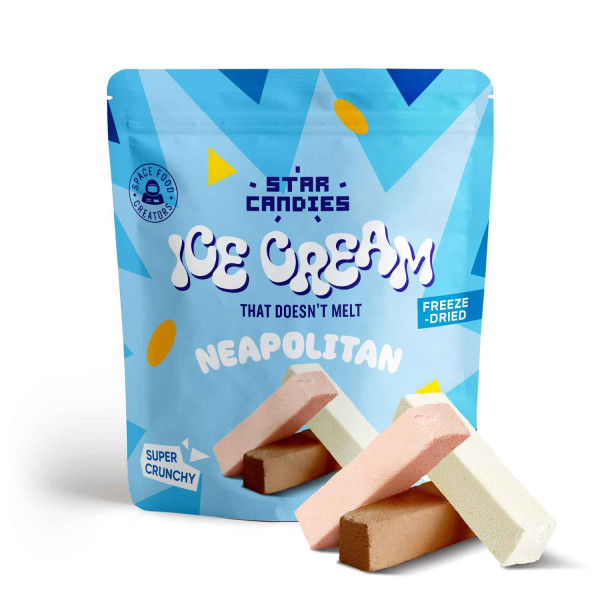 STAR CANDIES freeze-dried ice cream NEAPOLITAN (vanilla, chocolate, strawberry), 16 g STAR CANDIES freeze-dried ice cream NEAPOLITAN (vanilla, chocolate, strawberry), 16 g