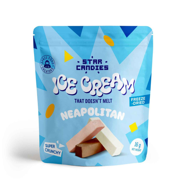 STAR CANDIES freeze-dried ice cream NEAPOLITAN (vanilla, chocolate, strawberry), 16 g STAR CANDIES freeze-dried ice cream NEAPOLITAN (vanilla, chocolate, strawberry), 16 g