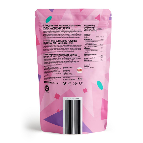 STAR CANDIES Freeze-Dried Chewing Gum-Flavored Ice Cream, 50g STAR CANDIES Freeze-Dried Chewing Gum-Flavored Ice Cream, 50g