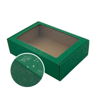 Green Christmas gift box, 305x215x85mm Green Christmas gift box, 305x215x85mm
