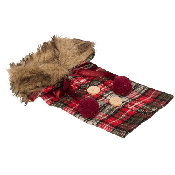 Bottle Coat with Fur Collar