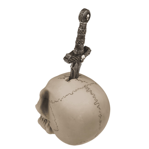 Skull-Shaped Money Box with Sword Skull-Shaped Money Box with Sword