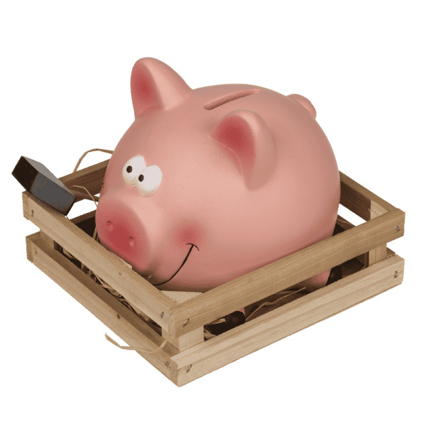 Piggy bank with hammer "Cheerful" Piggy bank with hammer "Cheerful"