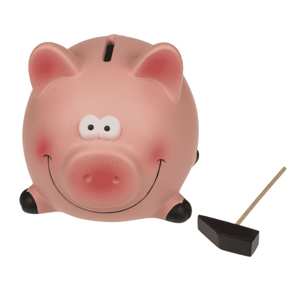 Piggy bank with hammer "Cheerful" Piggy bank with hammer "Cheerful"