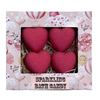 Fizzing Bath Hearts Set "Sparkling Candy" (4x30g)