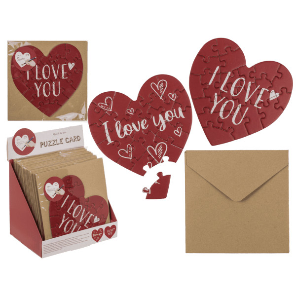 Heart-Shaped Card - Puzzle "Love"