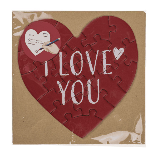Heart-Shaped Card - Puzzle "Love"