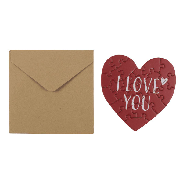 Heart-Shaped Card - Puzzle "Love"